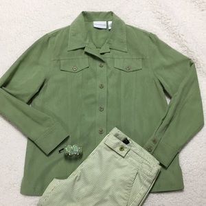 Final Alfred Dunner sage green button jacket 8